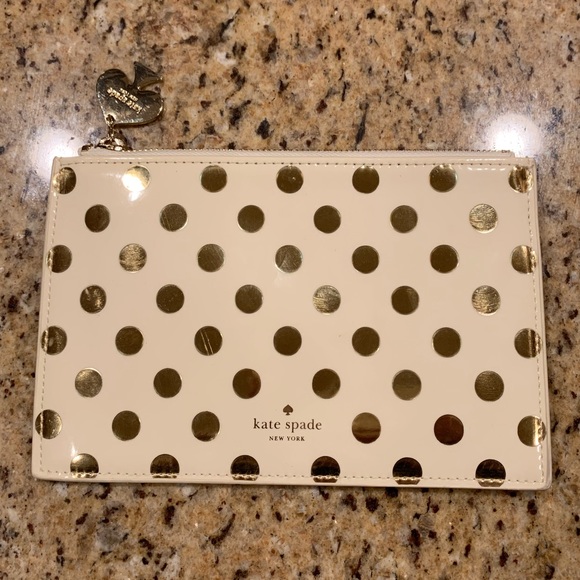 kate spade Handbags - Kate Spade New York Gold Dots Pencil Pouch